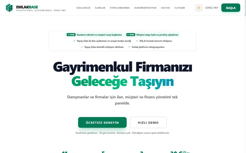 EmlakBase home page