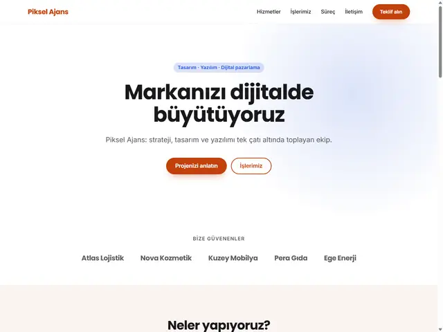 Ajans & Yazılım şablonu önizlemesi