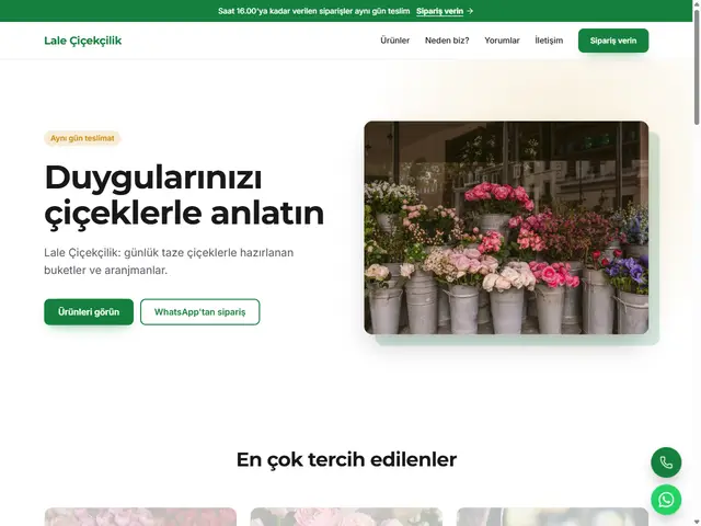 Çiçekçi & Hediye şablonu önizlemesi