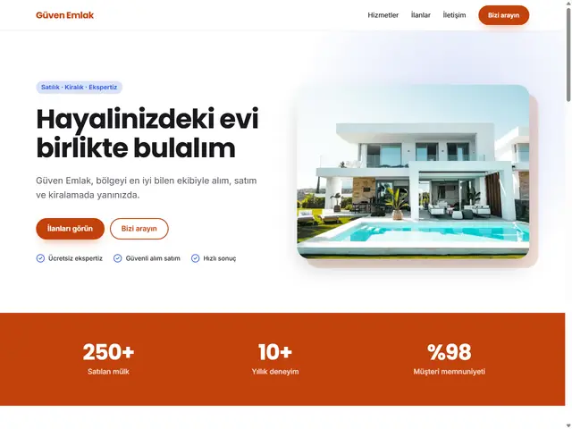 Emlak şablonu önizlemesi