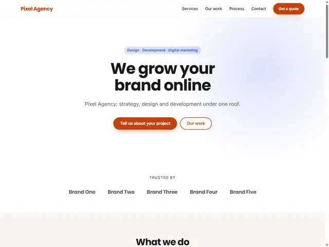 Agency & Software template preview