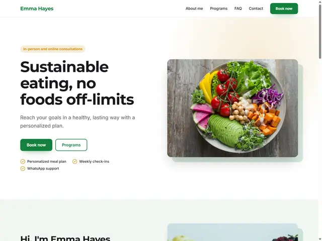 Dietitian & Wellness template preview