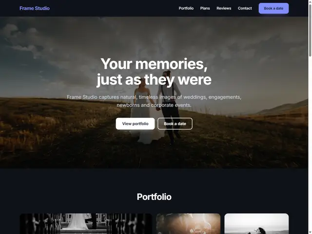 Photographer & Studio template preview