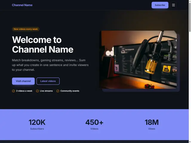 Creator & Streamer template preview