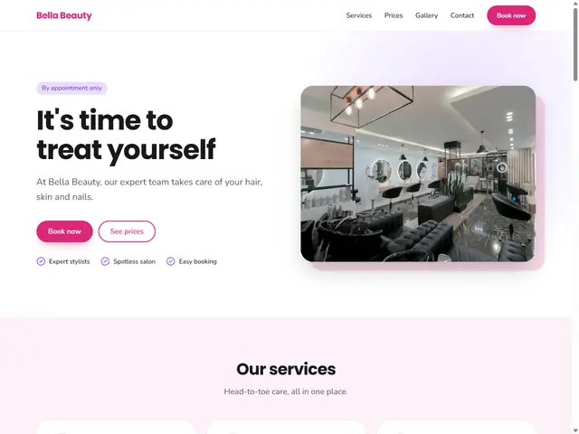 Hair & Beauty Salon template preview