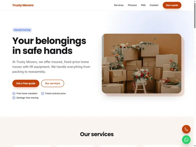 Movers & Transport template preview