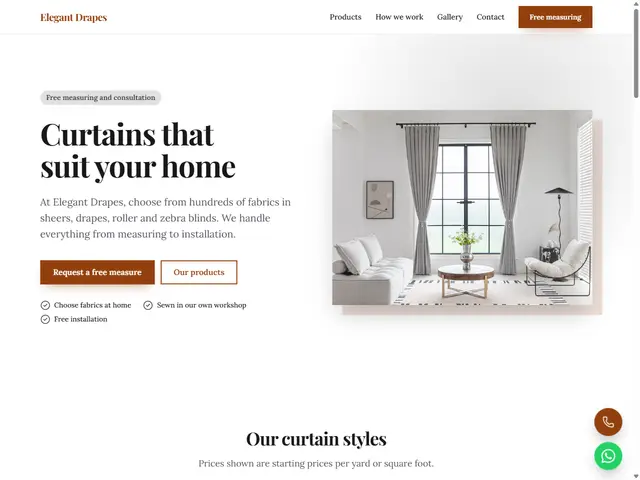 Curtains & Home Textiles template preview
