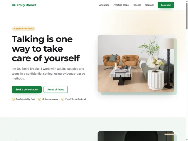 Psychologist & Counselor template preview