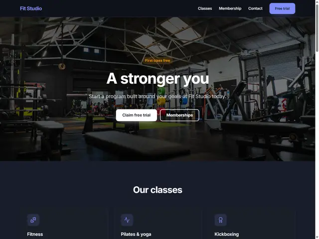 Fitness & Studio template preview