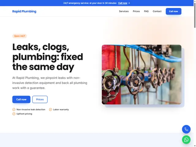 Plumber & Leak Detection template preview