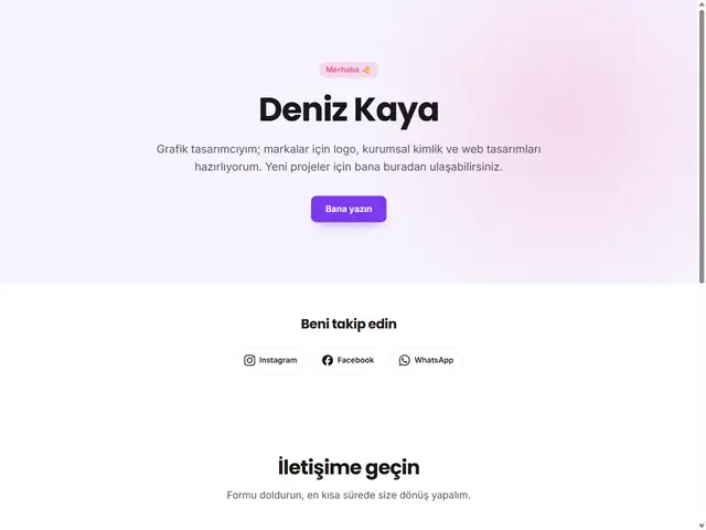 Kişisel Kartvizit şablonu önizlemesi