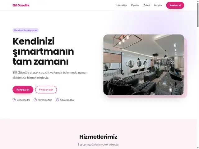 Kuaför & Güzellik şablonu önizlemesi