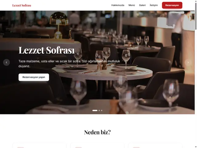 Restoran & Kafe şablonu önizlemesi